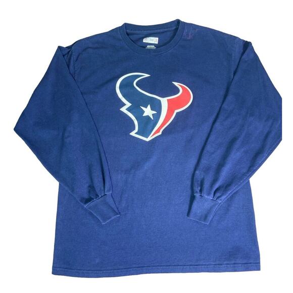NFL Team Apparel Houston TEXANS JJ Watt #99 Blue Long Sleeve Men's Shirt Size L - Picture 4 of 10
